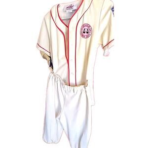 A League of Their Own Jersey Size Youth XL Rockford Peaches Womens Baseball 2 PC